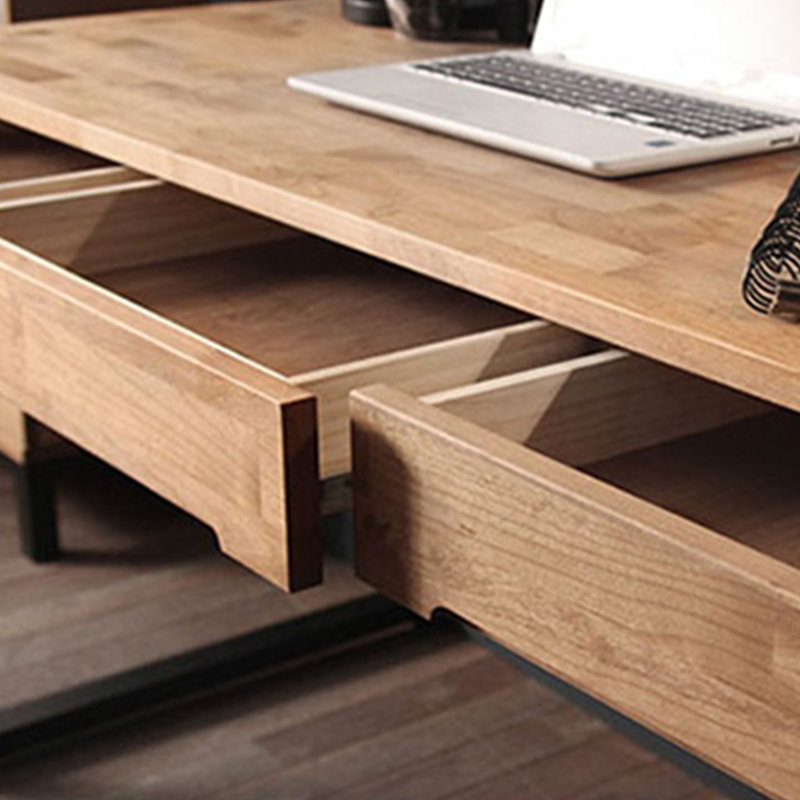 Bureau en bois massif de style industriel avec tiroirs