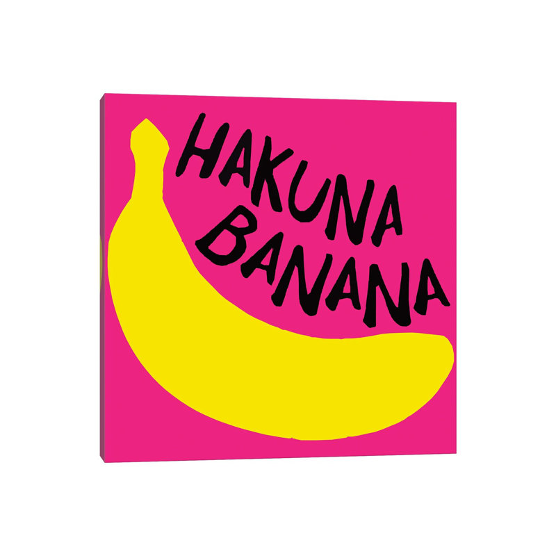 Banana Yellow Pink Fruit Colouring by Art Mirano - Wrapped Canvas Print, 66.04cm H x 66.04cm W x 1.91cm D