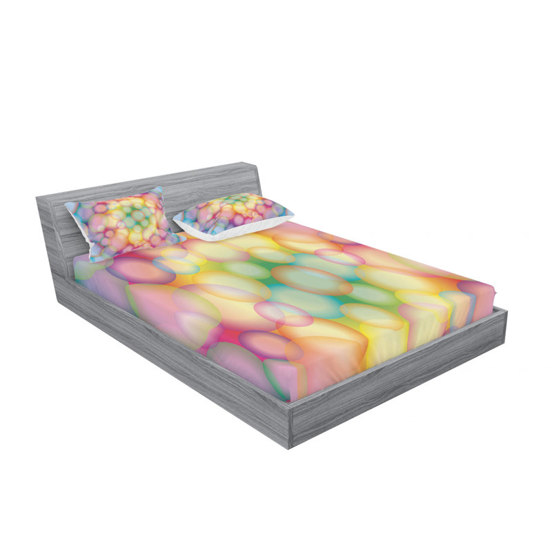 Microfiber Abstract Sheet Set, Full/Double Sheet Set with Fitted Sheet