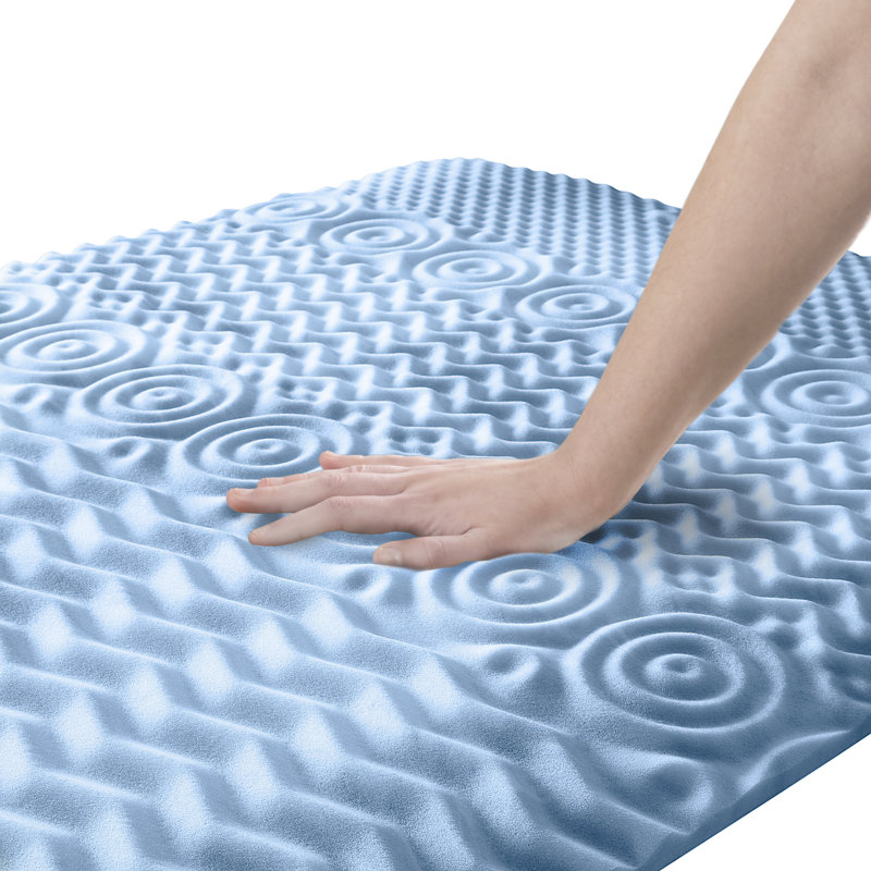 Twin XL Blue Cooling Memory Foam Mattress Topper