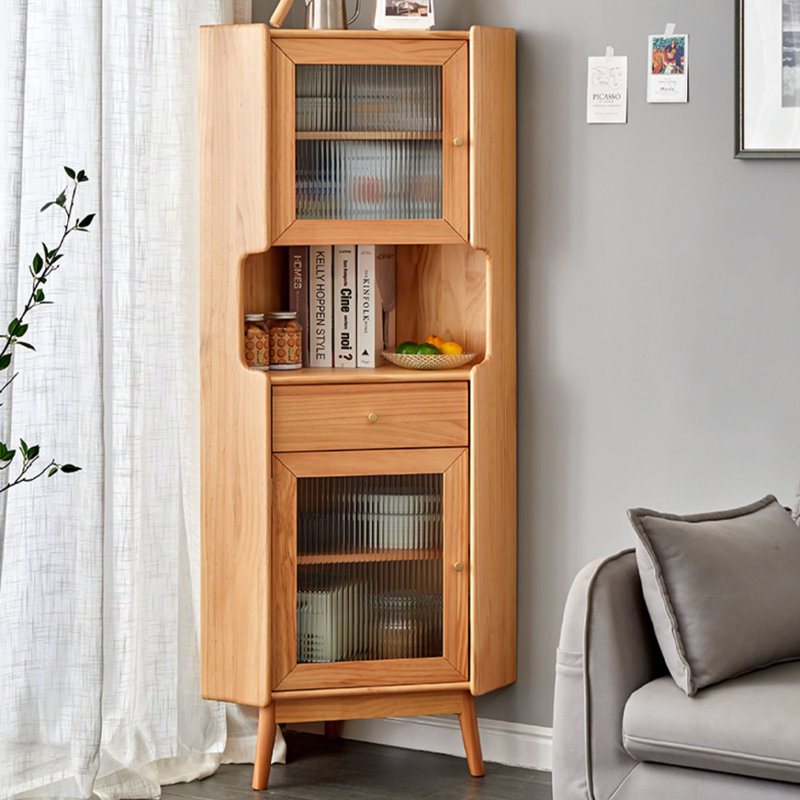 Armoire de coin en bois massif Burlywood
