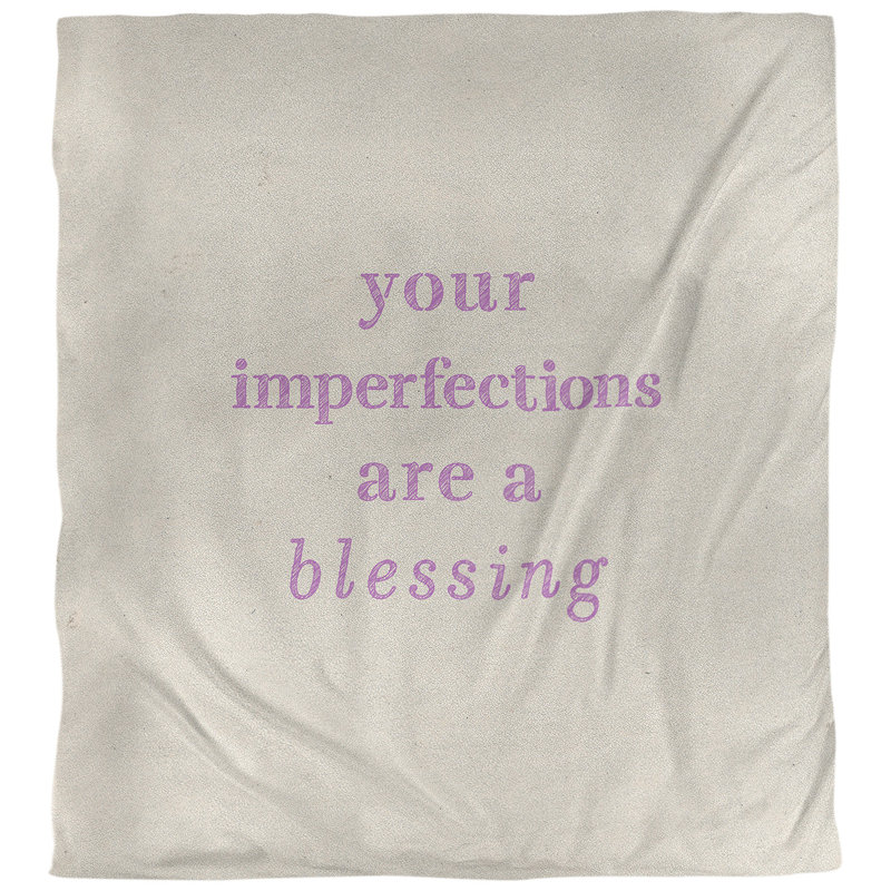 Housse de couette réversible simple Quotes, Housse de couette pour très grand lit, Blanc / violet