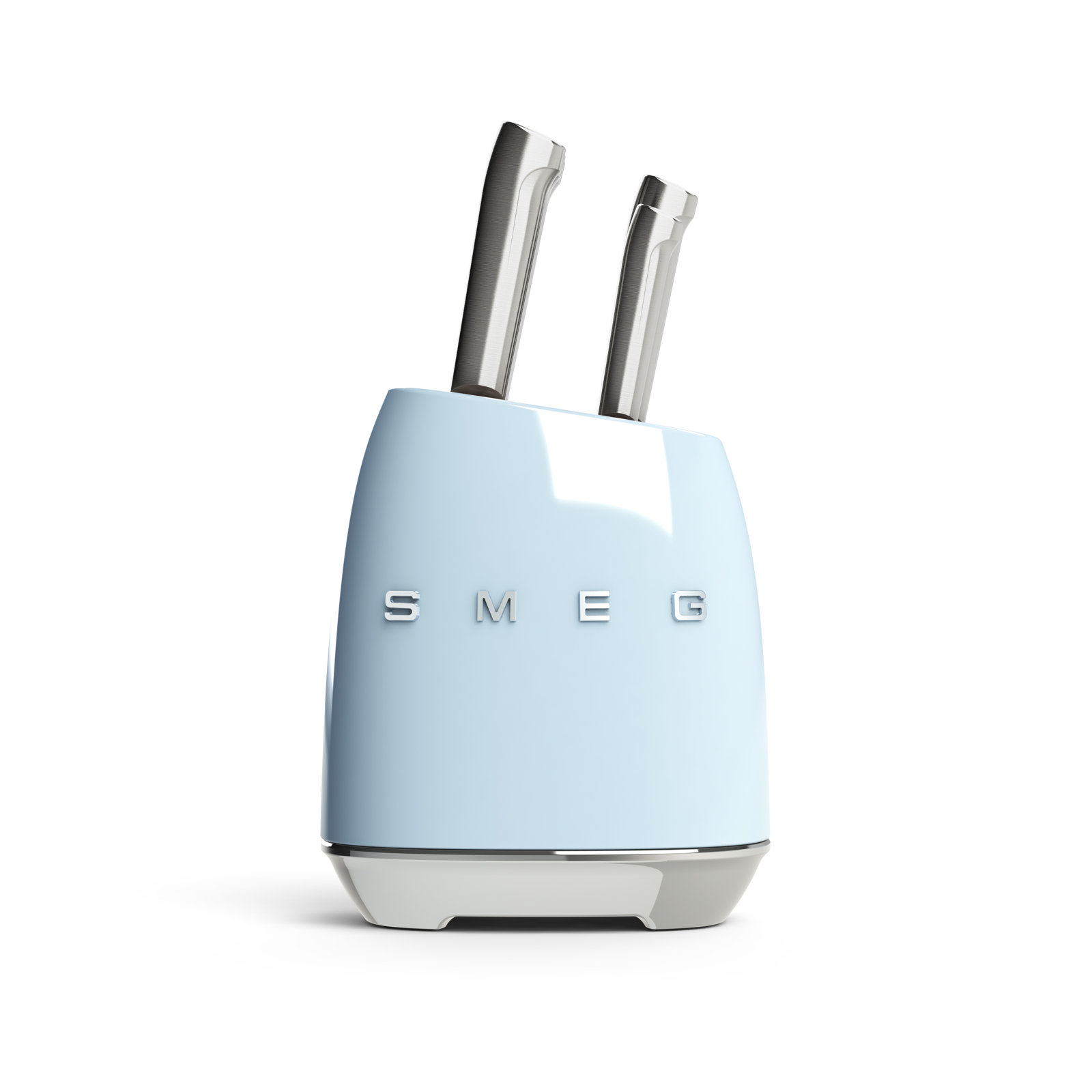 SMEG 7-Piece Kitchen Knife Block Set, Pastel Blue