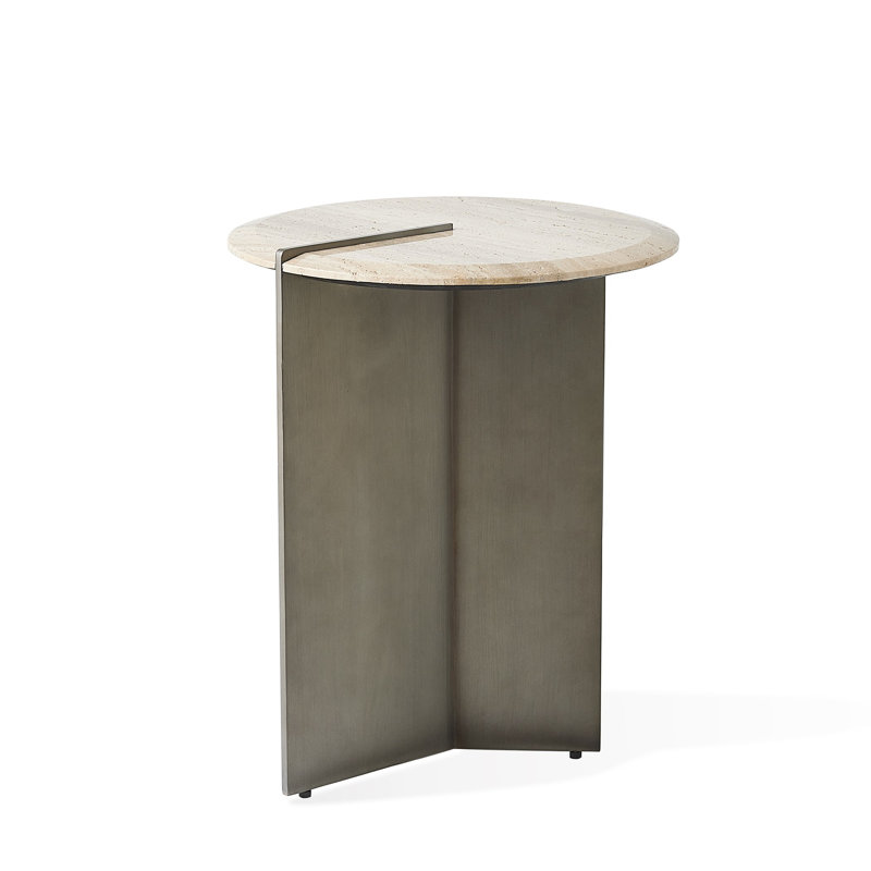 Stone End Table, 22" H x 18" W x 18" D