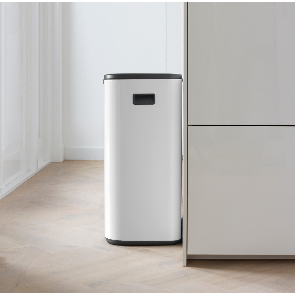 Brabantia Bo 16gal Touch Top Trash Can, White