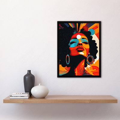 Modern African Art Multi-Coloured Bright Bold Abstract - Single Picture Frame Print