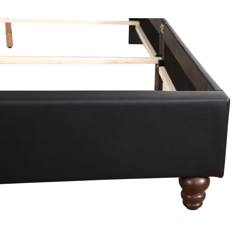Knighton Tufted Upholstered Low Profile Storage Standard Bed, Queen, Black