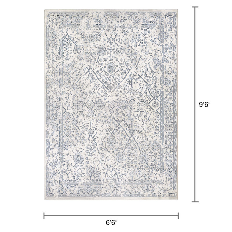 Tapis performance bleu ardoise Ouzts, Rectangle 6 pi 6 po x 9 pi 6 po
