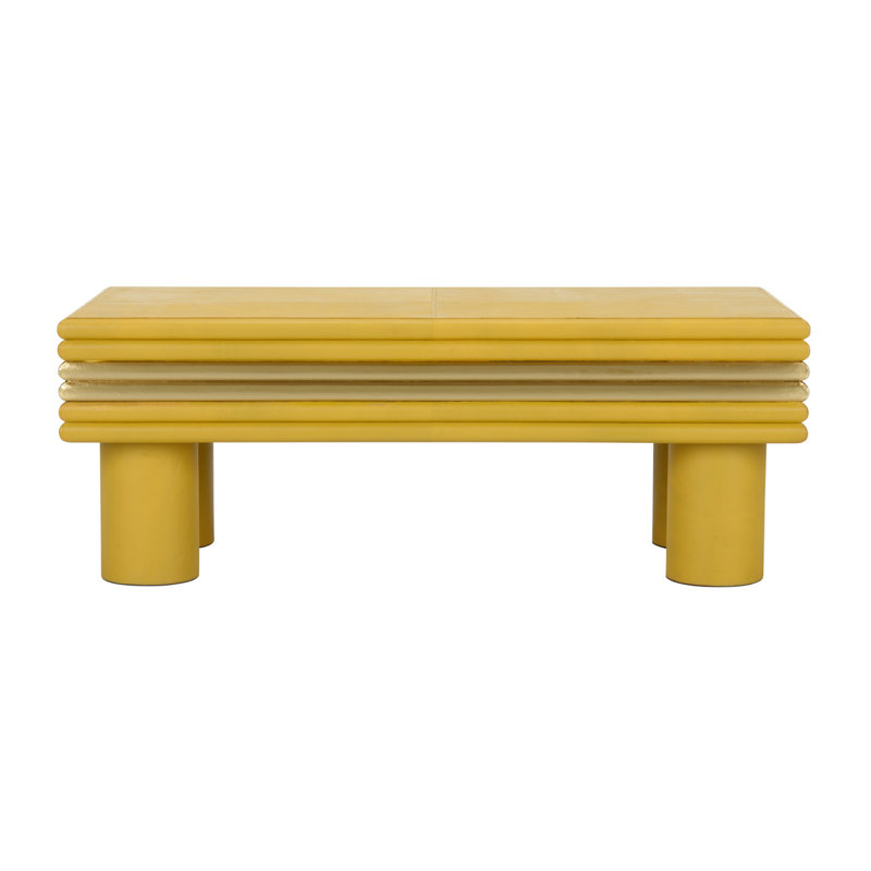 Coulter Leather Cocktail Table, Mustard