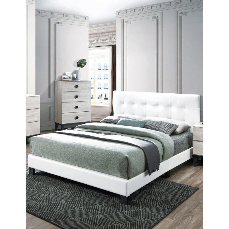 Tête de lit rectangulaire 1pc, Lit double, Blanc