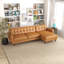 Canapé modulaire en cuir brun clair Allison