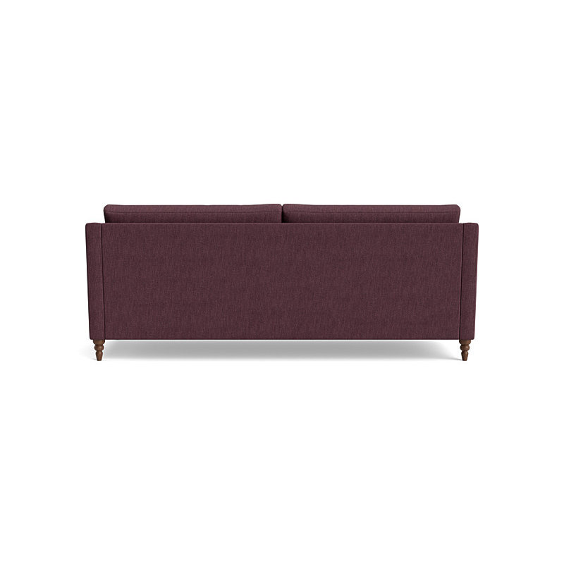 Vera Sofa (85"), Walnut Finish (Turned), Performance Weave - Aubergine