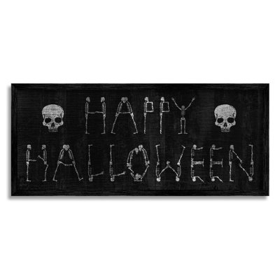 Happy Halloween squelette, art de la giclée encadrée par Lil 'Rue