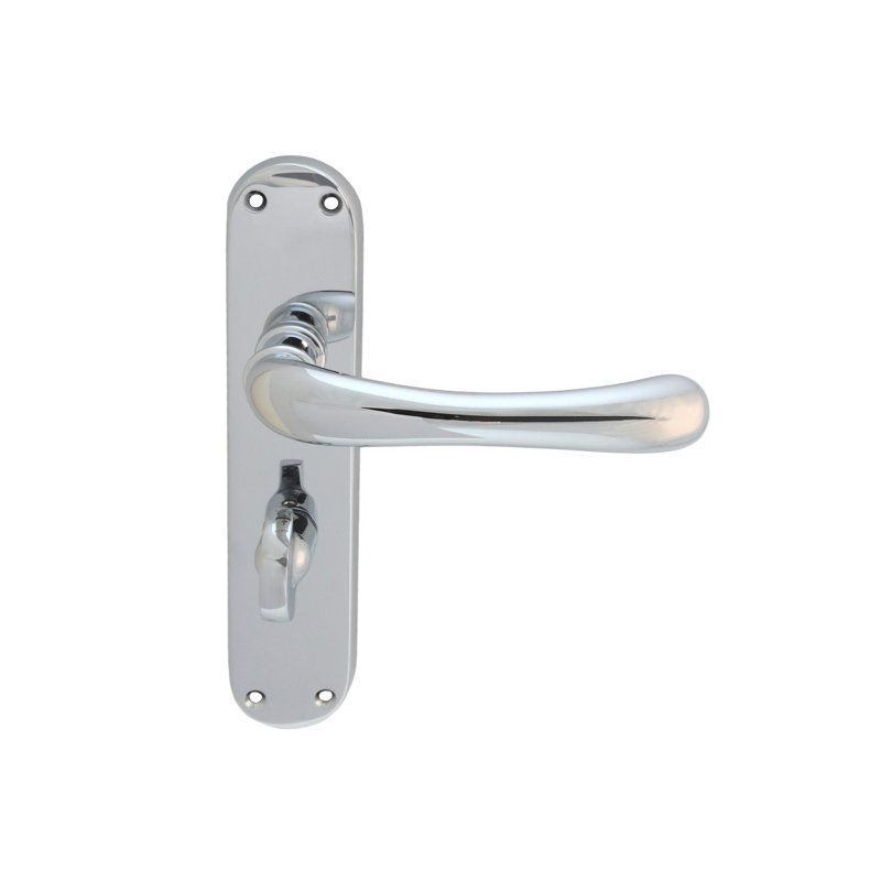 Ibra Bathroom Door Handle, Polished Chrome