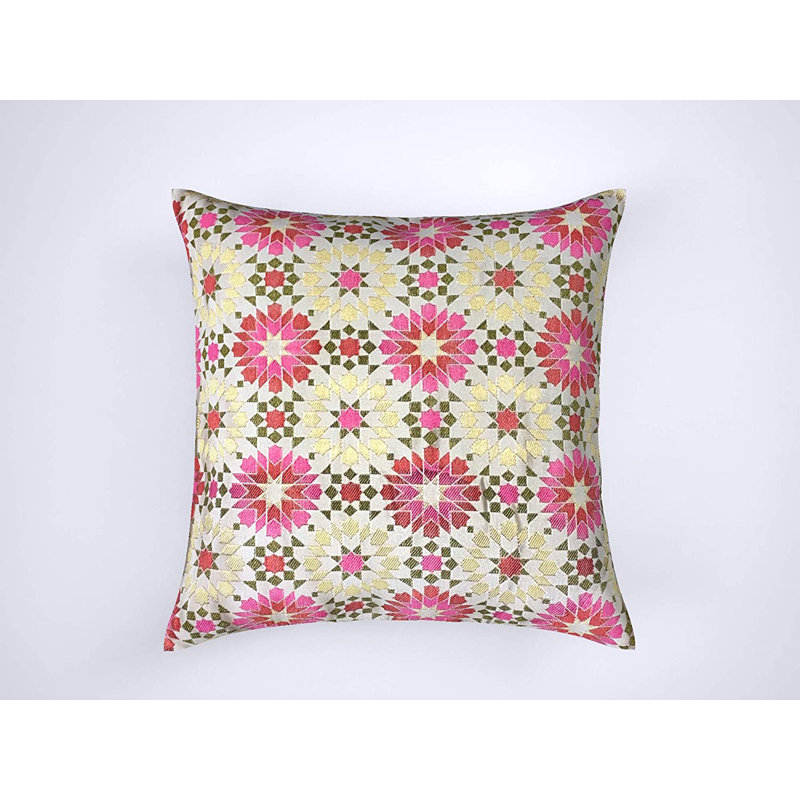 Dungorbery Geometric Square Cushion Cover, Pink