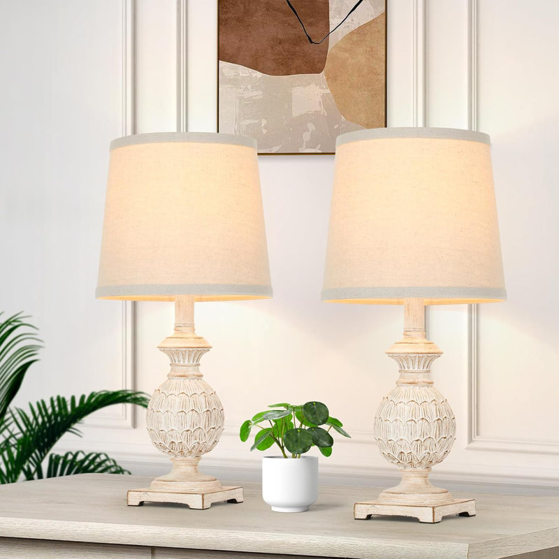 Ensemble de 2 lampes de table de 24 po de haut avec 2 ports de charge USB, ensemble de 2 lampes de chevet rustiques pour chambres