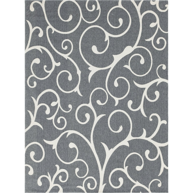 Omro Cotton Damask Indoor Rug, Rectangle 8'5" x 11'4"