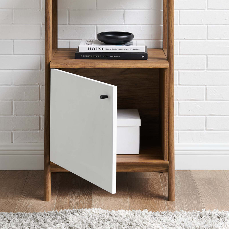 Modway Bixby 21" Bookshelf, (4 Shelves) 71"H x 20.5"W x 15"D, Walnut
