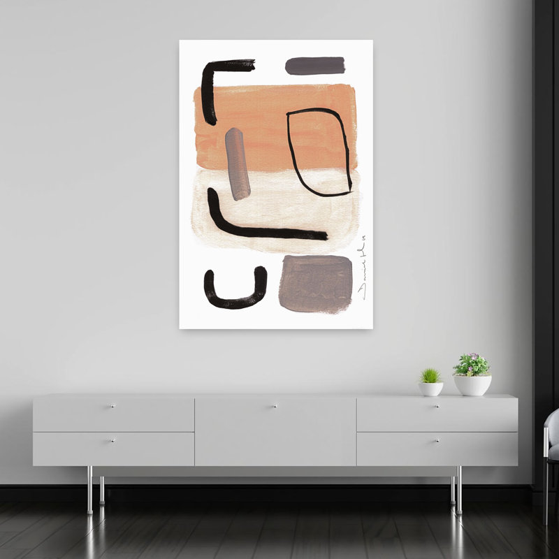 Art contemporain abstrait géométrique contemporain, H 60 po x l 40 po