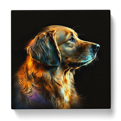 Golden Retriever Gestural Art - Wrapped Canvas