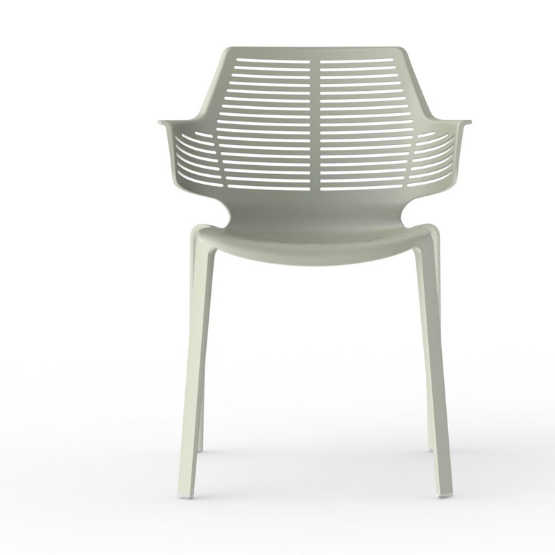 Fauteuil de salle à manger empilable Ikona, Gris verdâtre