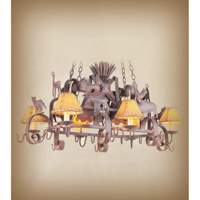 Lustre classique / traditionnel à 6 lumières en fer forgé Silvio