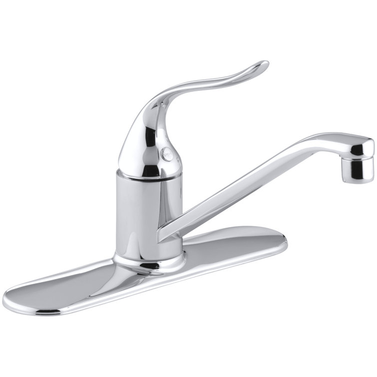 Coralais Three-Hole Kitchen Sink Faucet with 8-1/2" Spout and Lever Handle