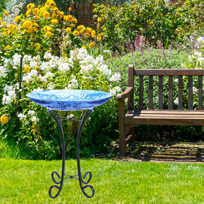 Cheffetz Glass Mosaic Birdbath