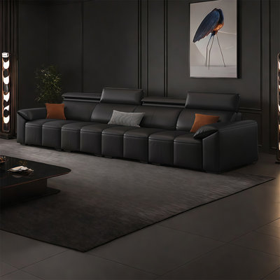 French minimalist cream style straight row sofa