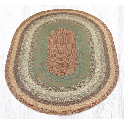 Earth Rug Buttermilk/Cranberry Oval Braided Rug