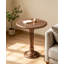 Table de bout en bois avec piédestal sculpté, table d'appoint fabriquée à la main en bois de manguier massif pour le salon, la chambre à coucher, la table de chevet décorative pour les livres, les plantes et la décoration