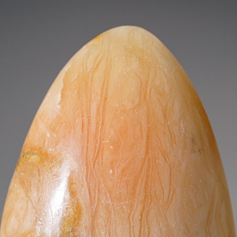 Genuine Natural Orange Selenite Freeform From Morocco, 4" H x 1.5" W x 6" D, Peach/Yellow/White