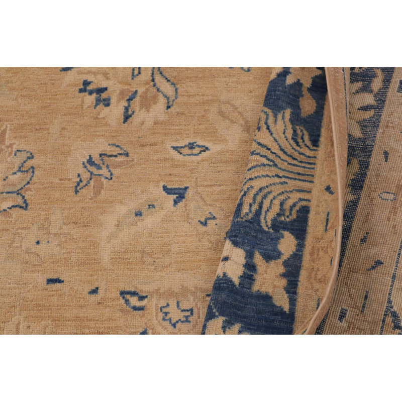 Tapis unique bleu / brun clair / brun clair de 9 pi x 11 pi 7 po par Arshs Fine Rugs