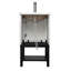 Armoire de salle de bain autoportante de 20 pouces avec lavabo en céramique blanche, robinet en aluminium texturé, 1 porte et tablettes creuses, meuble-lavabo avec cadre de rangement oxydé et tablette ouverte en fer,-258501147