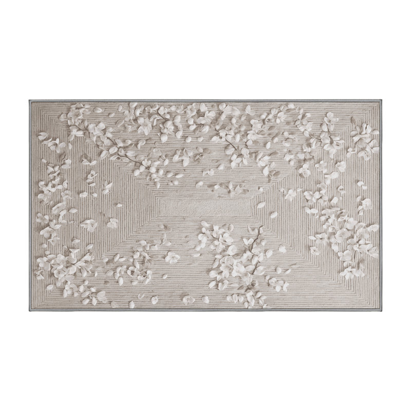 Machine Washable Gray Area Rug, Rectangle 2' x 3'