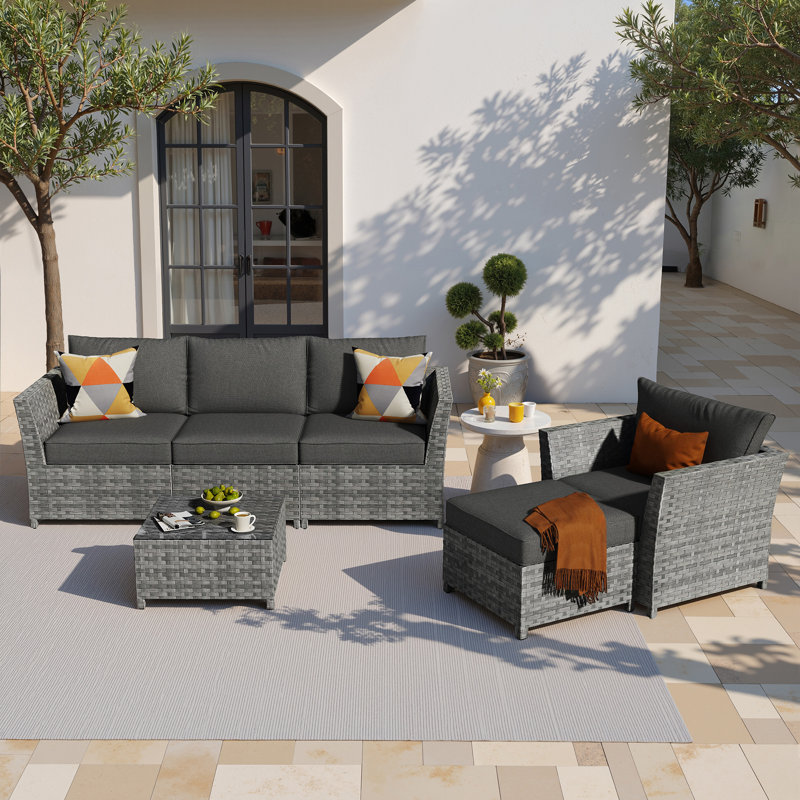 5 - Person Patio Conversation Set, Noir