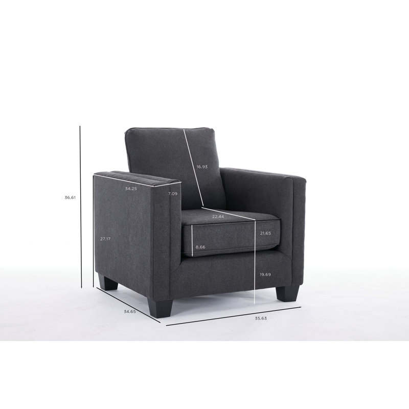 Fauteuil de 35,6 po de largeur, Gris
