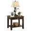 Table de bout contemporaine avec tiroir et tablette en bois de cerisier foncé 1 pièce