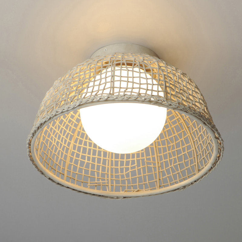 Cestino-Flush Mount, Weathered White