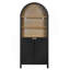 Armoire de 61 po de hauteur, bibliothèque avec rangement, bibliothèque Mid-Century moderne à 5 niveaux avec porte, noir