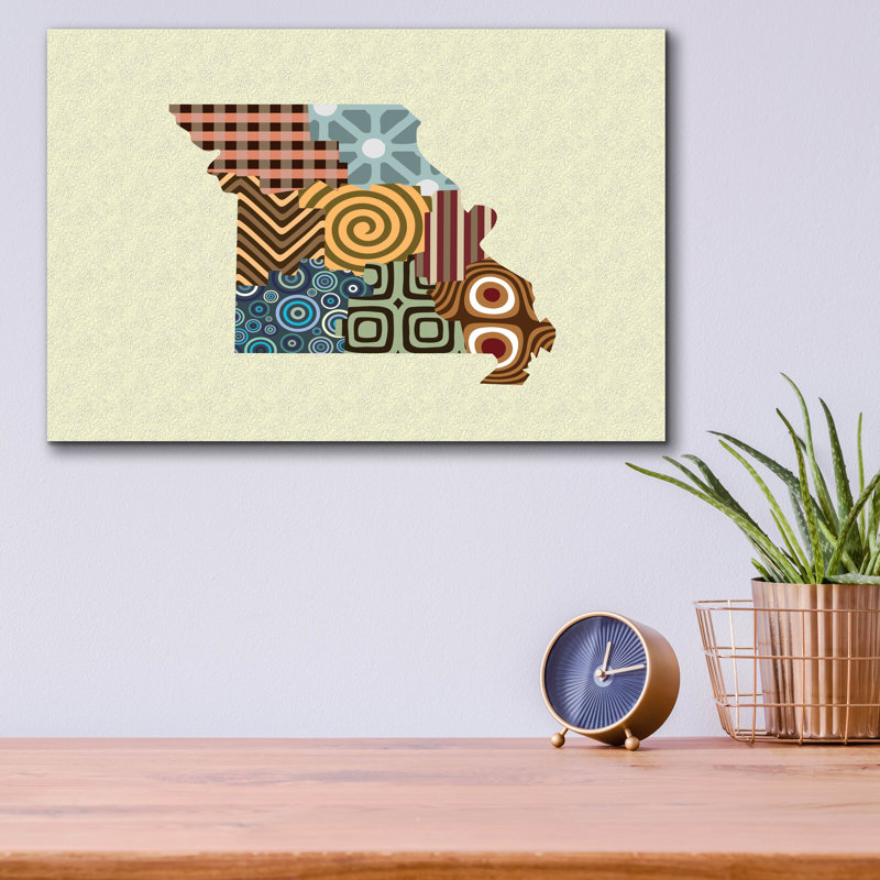 «Missouri State Map» par Lanre Adefioyue, H 12 po x l 16 po