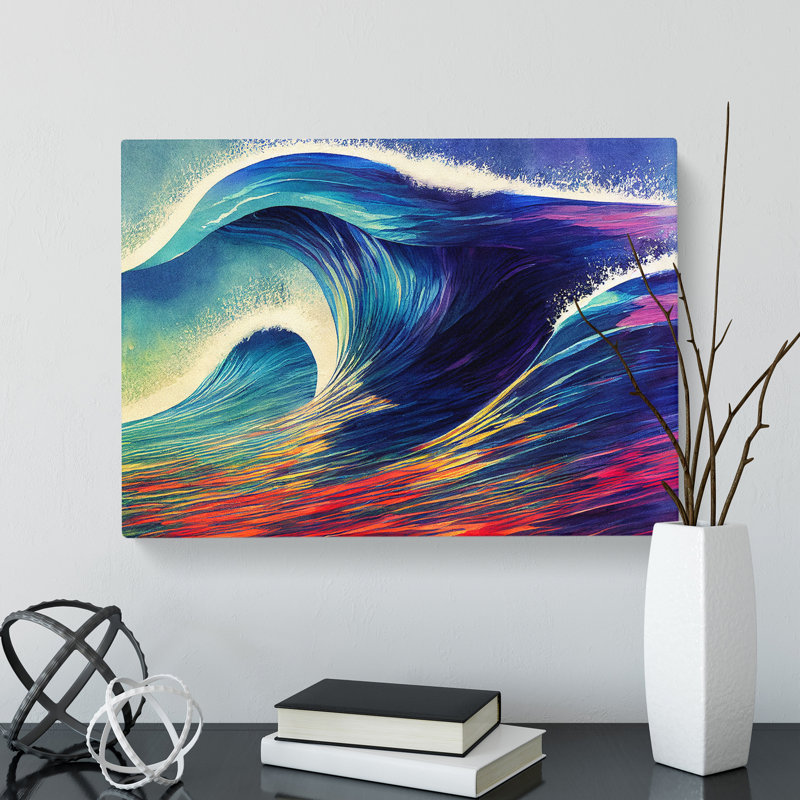 Ocean Wave Colours - Wrapped Canvas Print, 35cm H x 50cm W x 3cm D