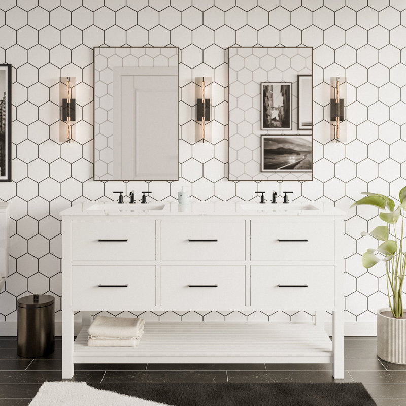 Meuble-lavabo double 60 po Frey