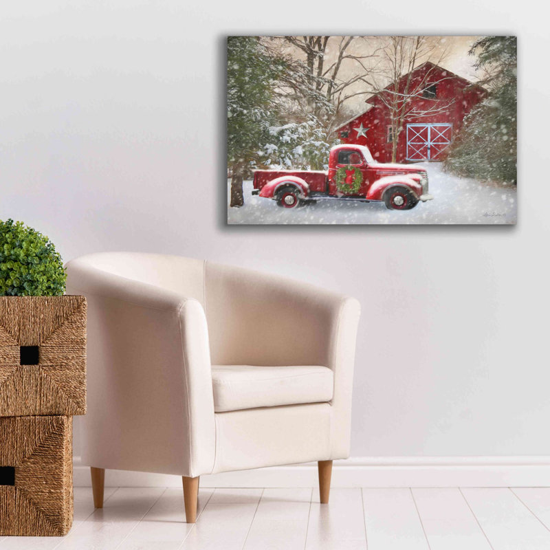 «Seclude Barn with Truck» par Lori Deiter, art mural sur toile, H 26 po x l 40 po x P 1,5 po