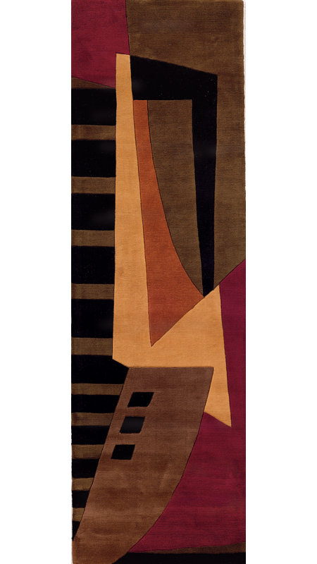 New Wave Wool Abstract Area Rug, Runner 2'6" x 8'