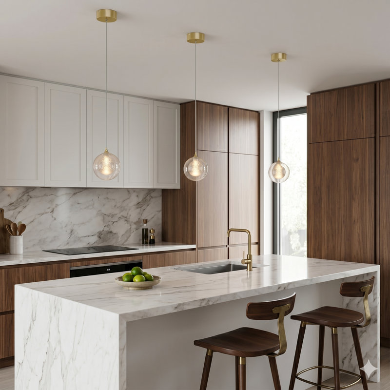 Riverdale 1 - Light Single Pendant, Brushed Brass