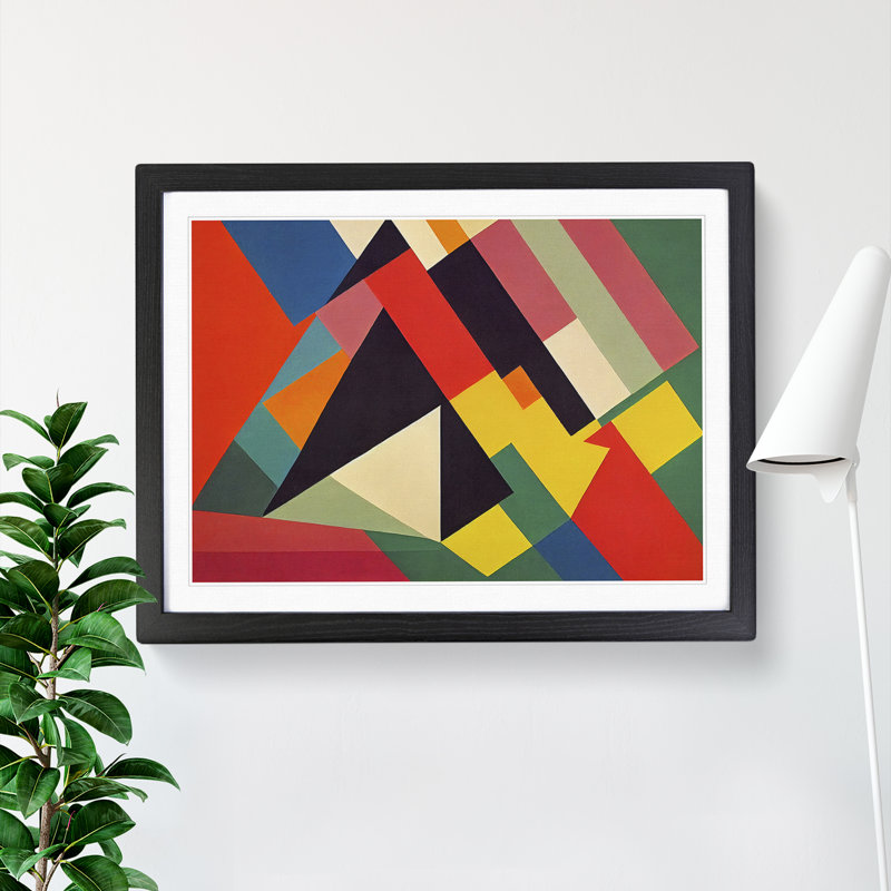 XH1022-6057X Modern Bauhaus Vol.3 Abstract - Single Picture Frame Print, Black, 46cm H x 64cm W x 2cm D