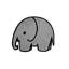 Rug OLIFANT Elephant Grey / Black Print 3.3 X 2.7 Ft