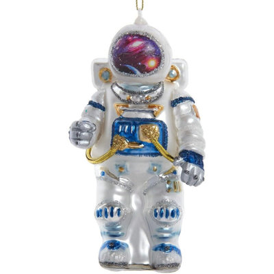 Kurt Adler Glass Ornament for Christmas Tree, Astronaut