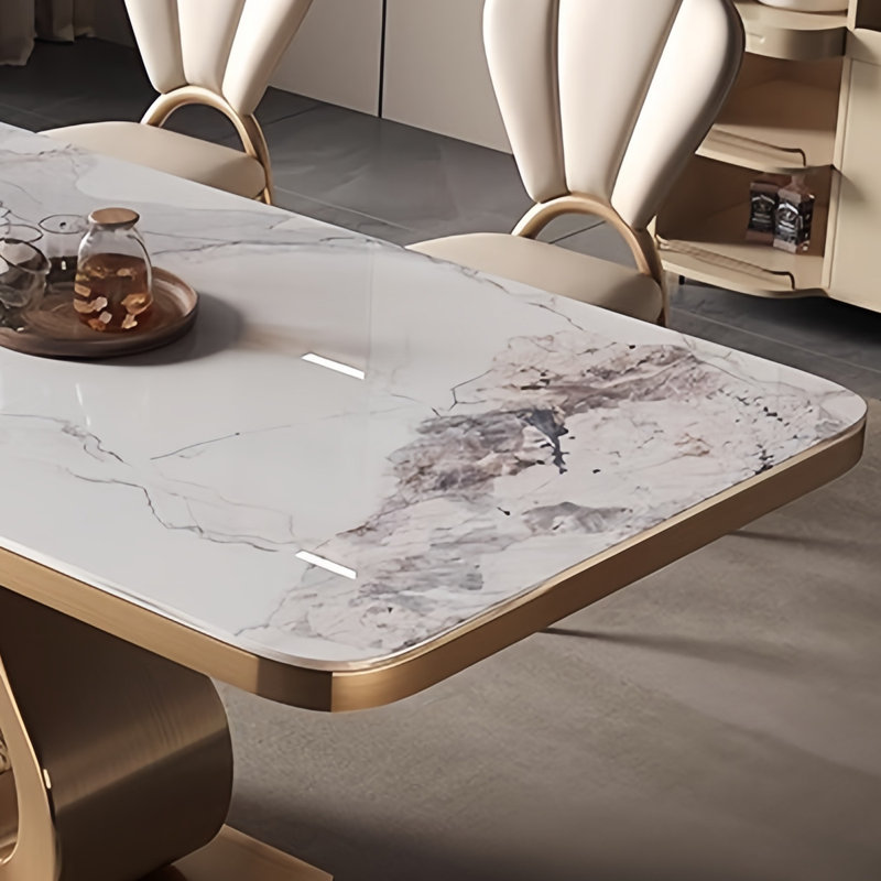Light luxury simple rectangular dining table, 29.52"H x 70.86"L x 31.49"W